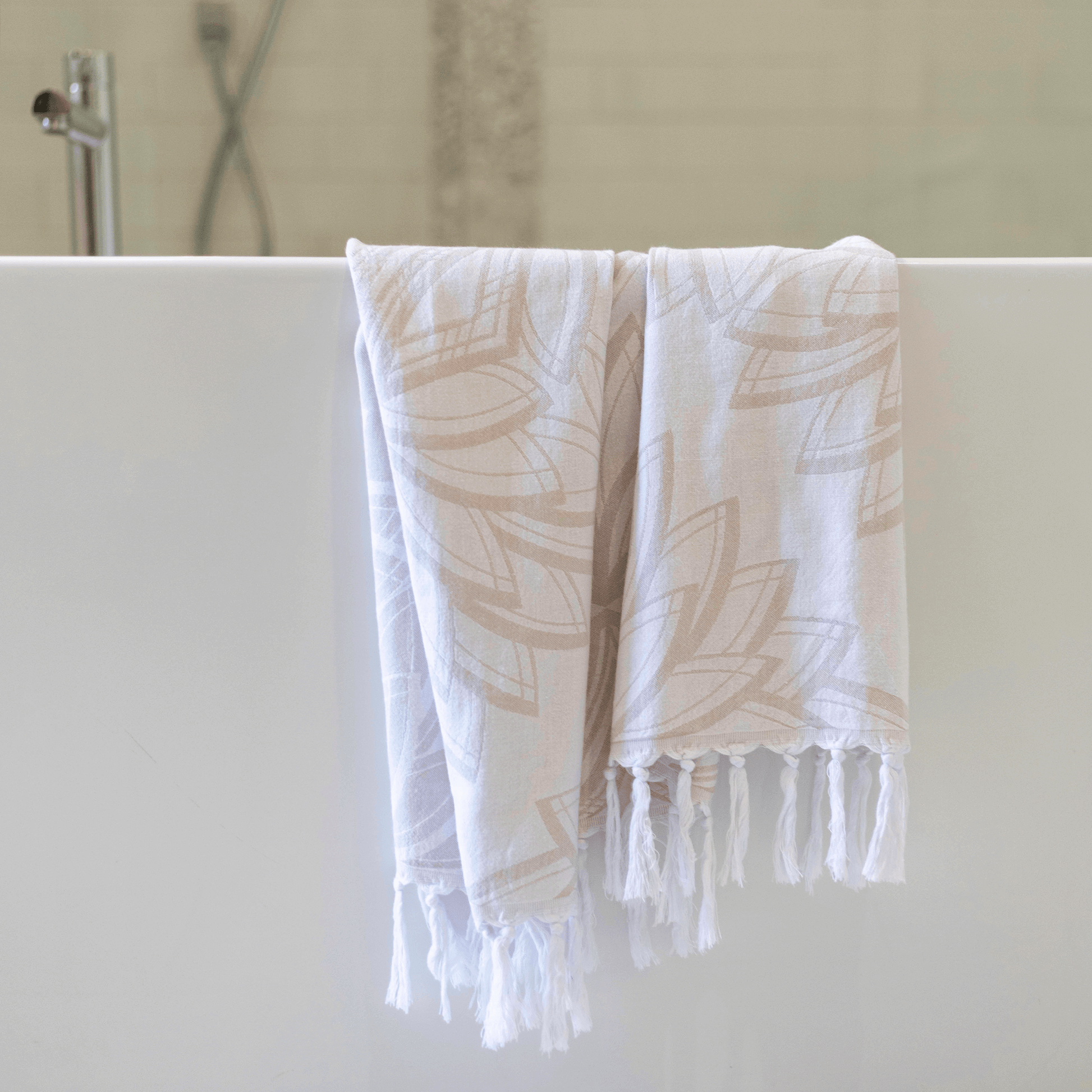 Turkish Towels Canada | Body Towel | Oat + White