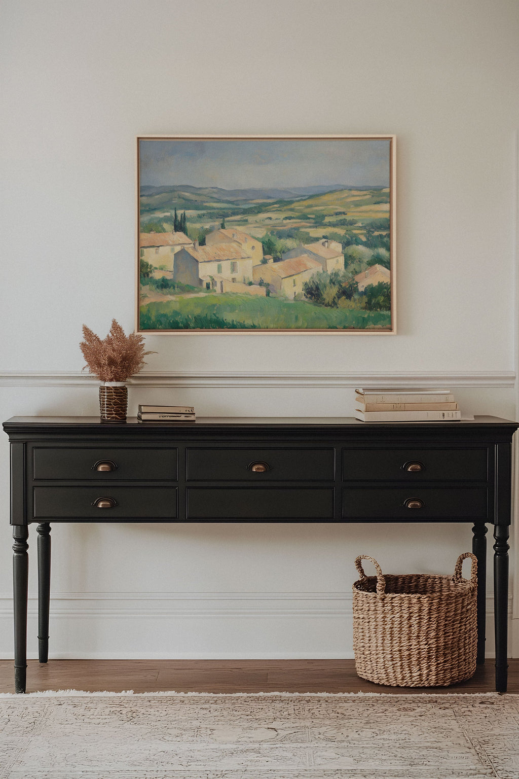 VILLAGE IN BLOOM, Stretched Canvas Artwork