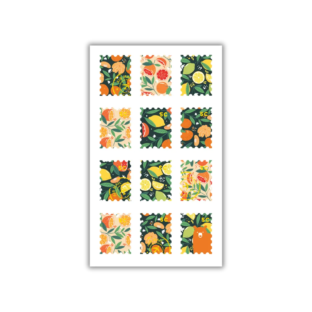 Orange Faux Stamps