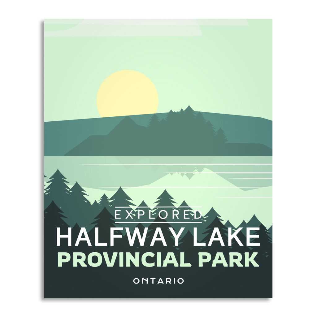 Affiche « Explorée » du parc provincial de Halfway Lake
