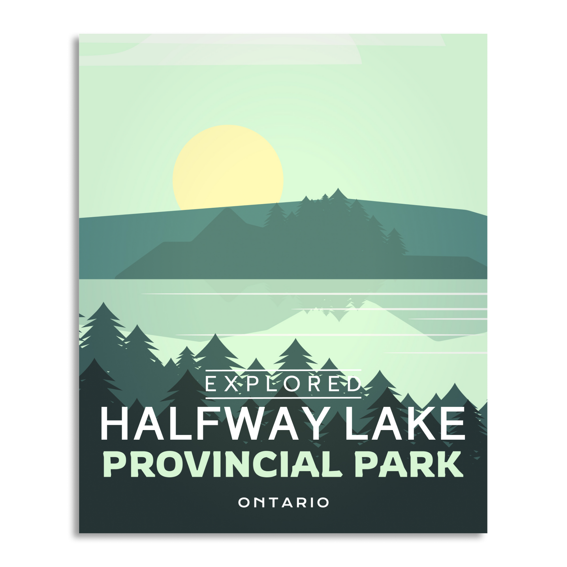 Affiche « Explorée » du parc provincial de Halfway Lake