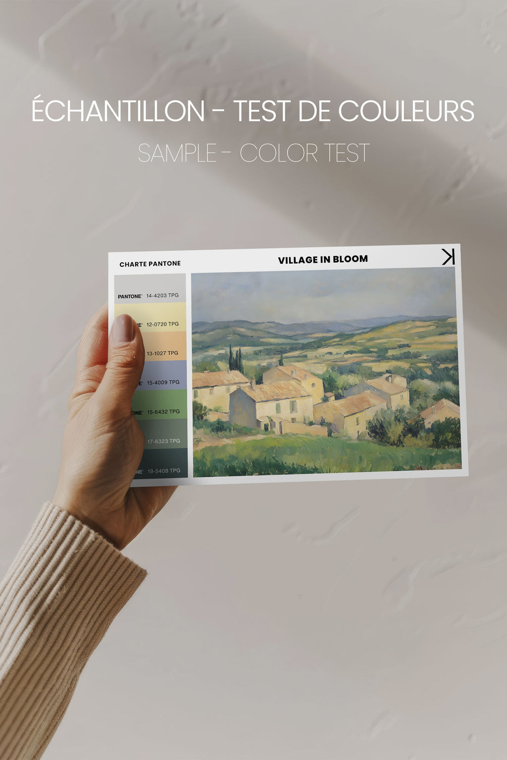 VILLAGE IN BLOOM, Stretched Canvas Artwork