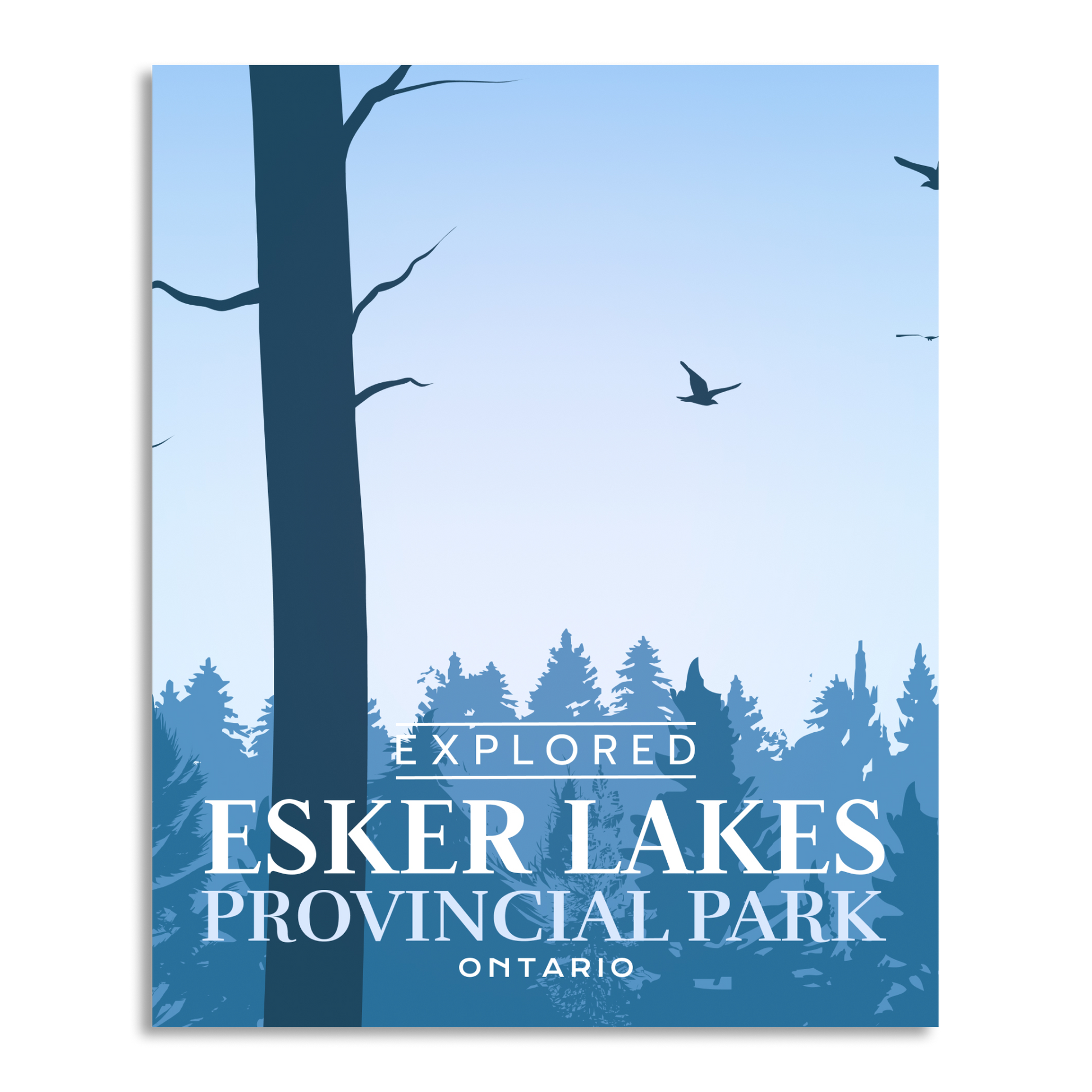 Affiche « Explorée » du parc provincial des lacs Esker