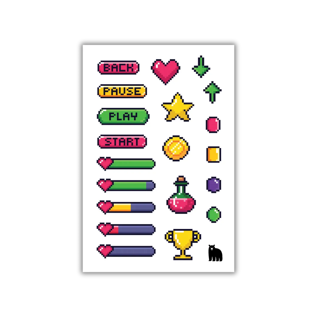 Gamer Love - Four Bears Sticker Club