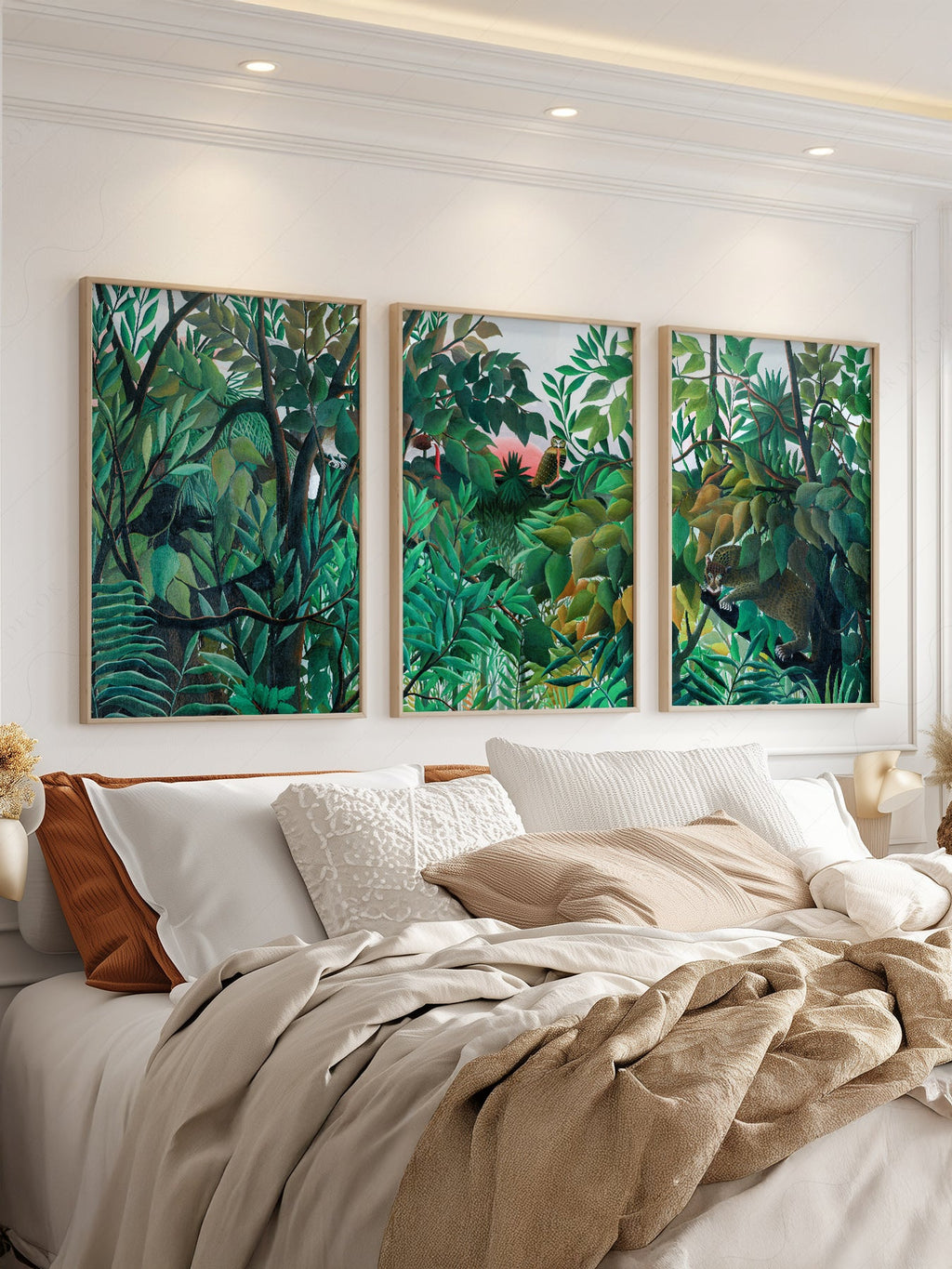 Henri Rousseau Jungle Set of 3 Art Prints – Tropical Forest Wall Art