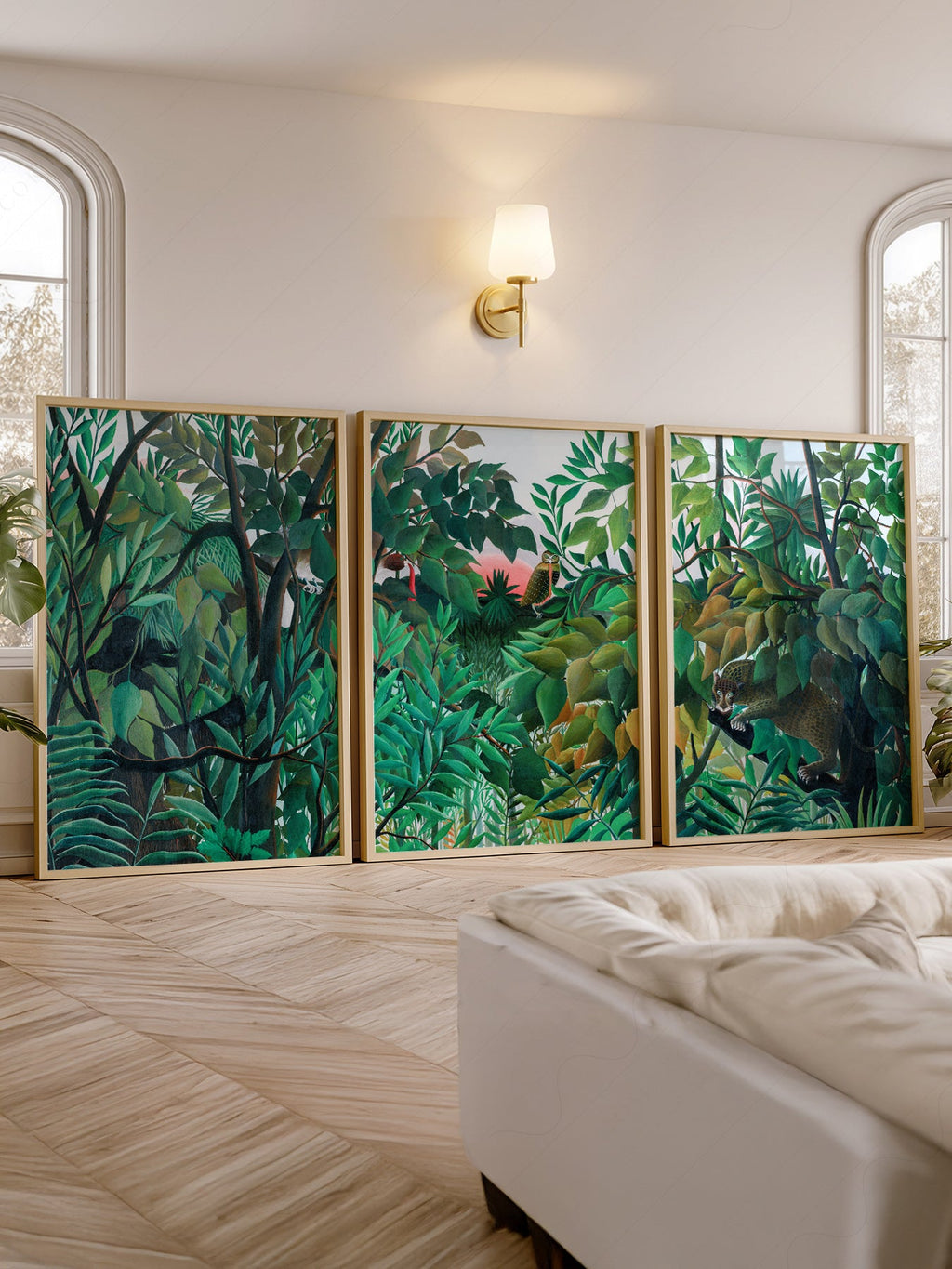 Henri Rousseau Jungle Set of 3 Art Prints – Tropical Forest Wall Art