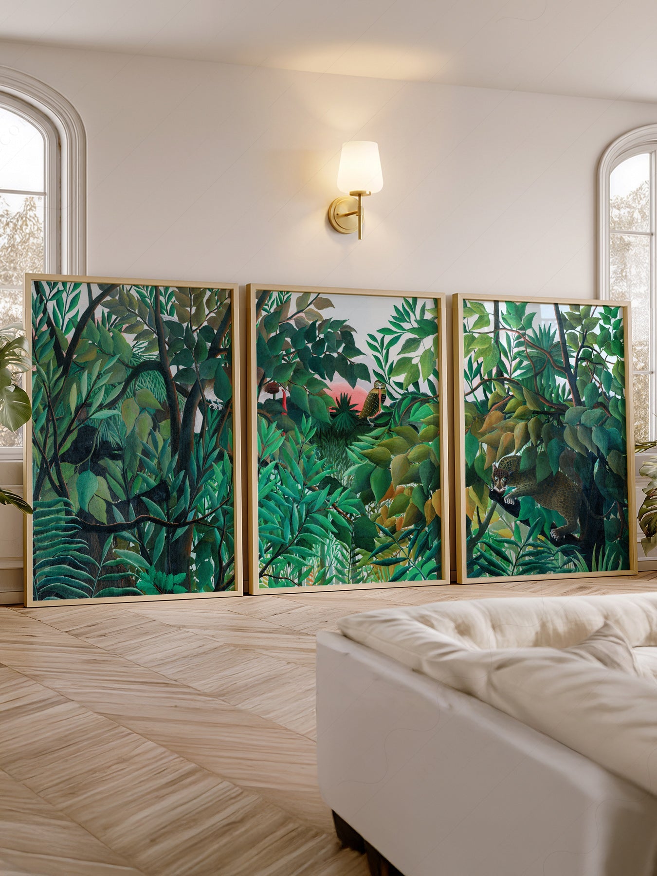 Henri Rousseau Jungle Set of 3 Art Prints – Tropical Forest Wall Art