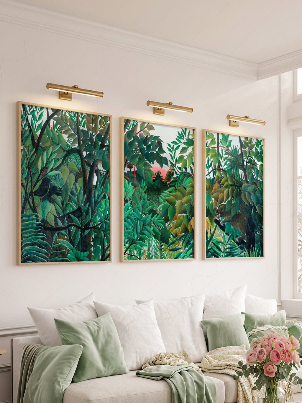 Henri Rousseau Jungle Set of 3 Art Prints – Tropical Forest Wall Art