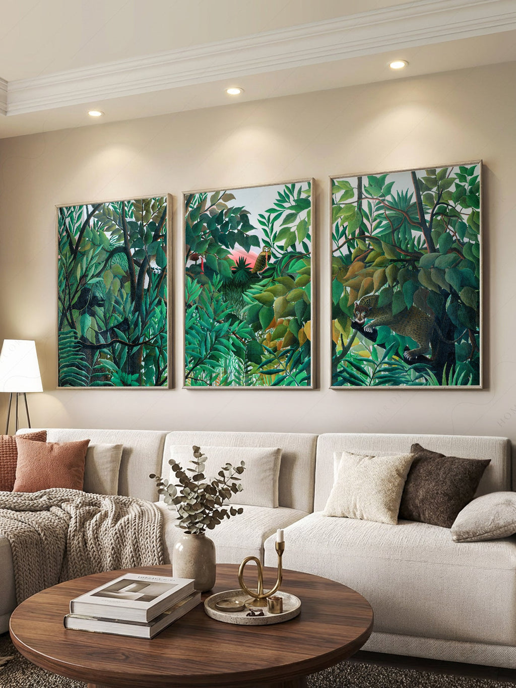 Henri Rousseau Jungle Set of 3 Art Prints – Tropical Forest Wall Art