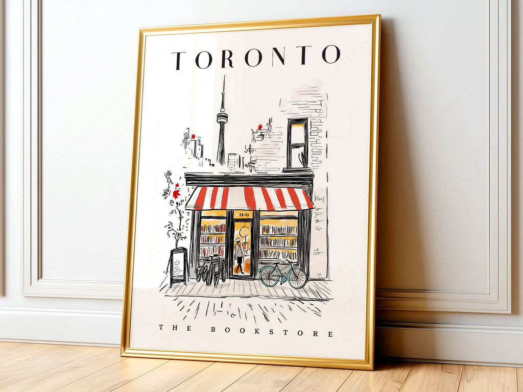 Toronto Bookstore Art Print – City Bookshop Illustration Poster Wall Art
