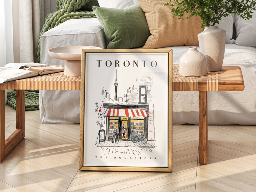 Toronto Bookstore Art Print – City Bookshop Illustration Poster Wall Art