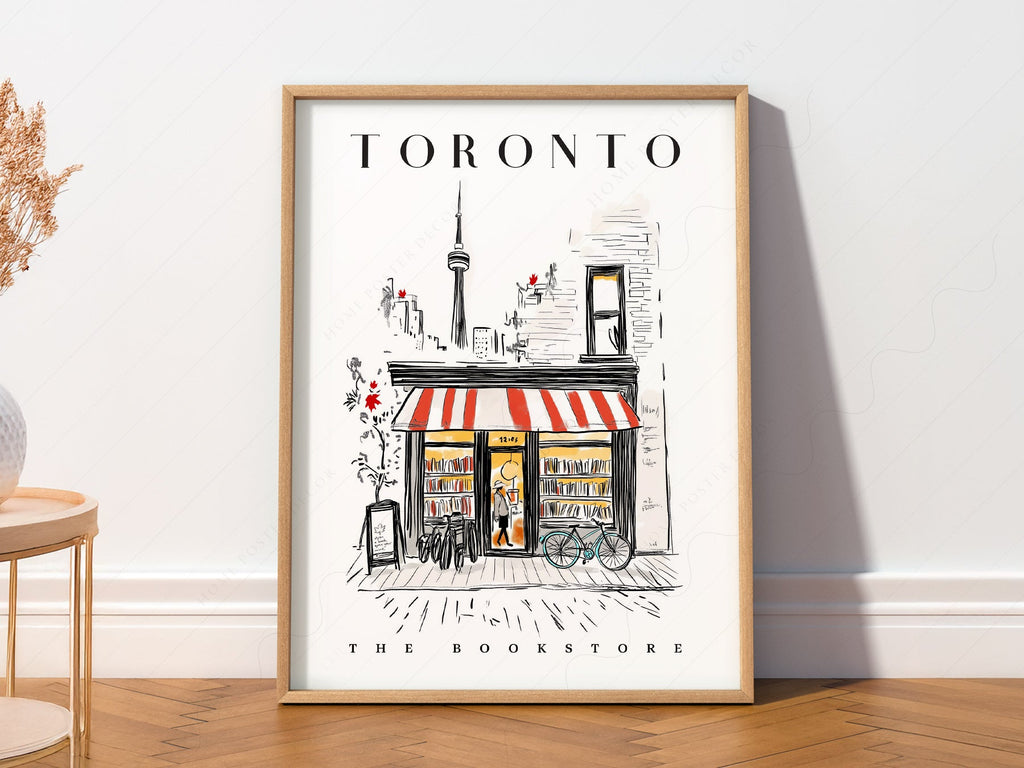 Toronto Bookstore Art Print – City Bookshop Illustration Poster Wall Art