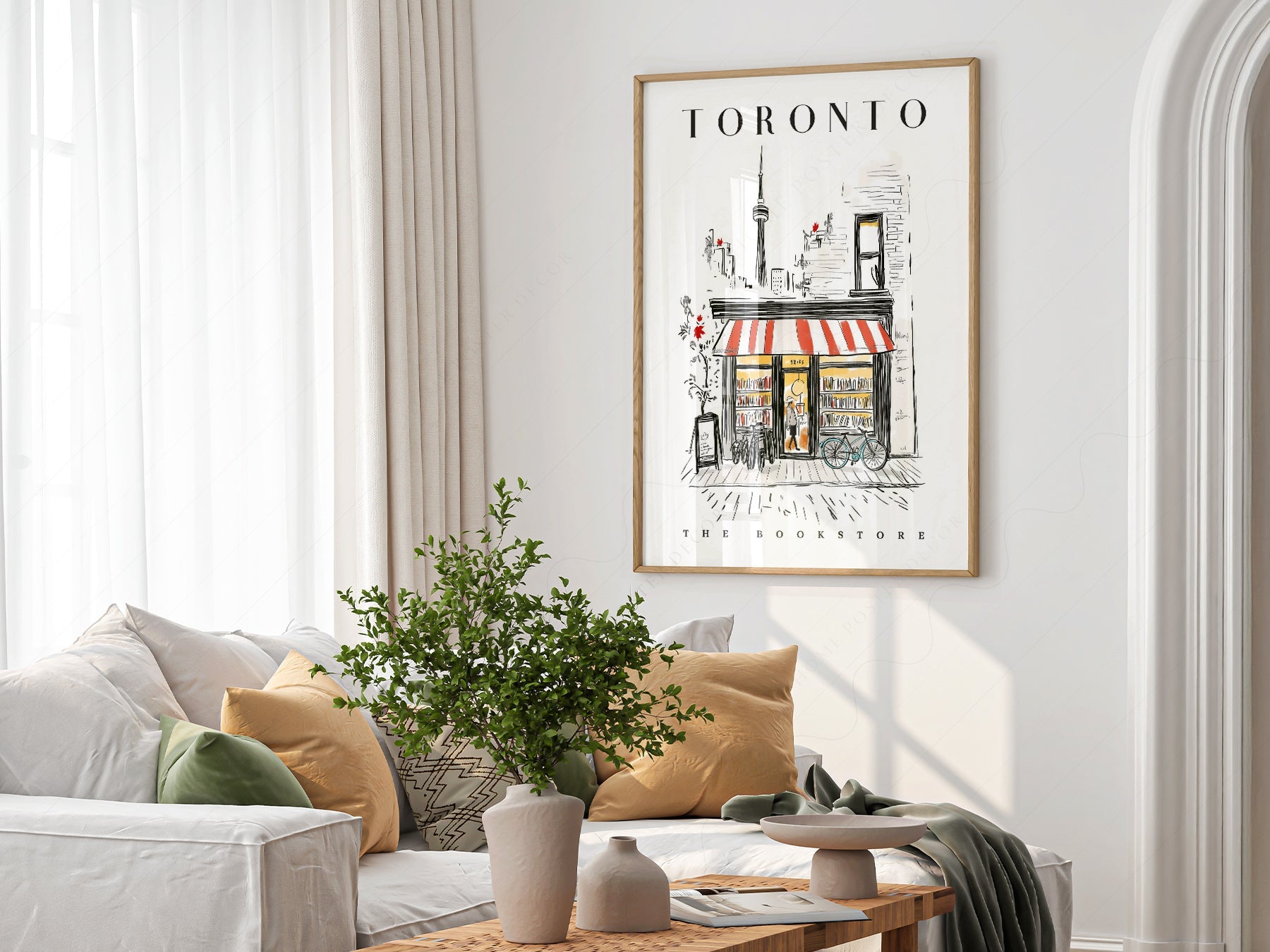 Toronto Bookstore Art Print – City Bookshop Illustration Poster Wall Art