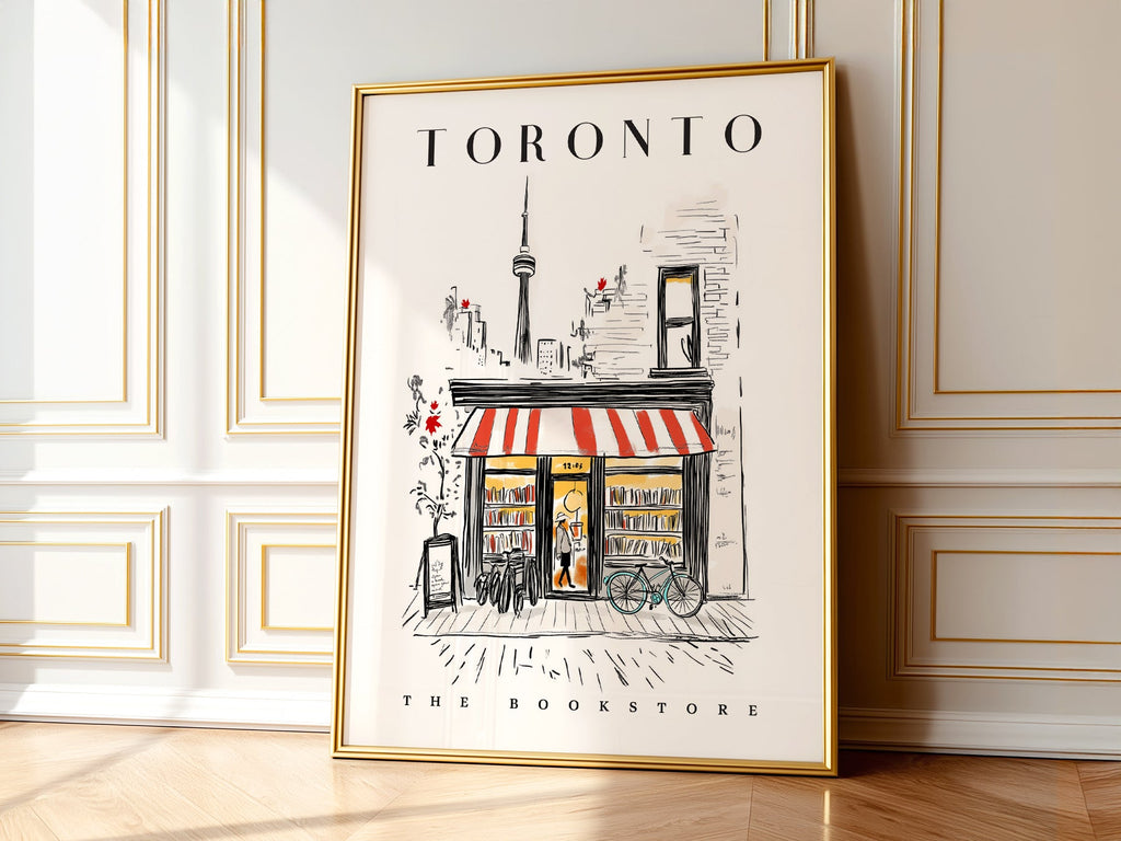 Toronto Bookstore Art Print – City Bookshop Illustration Poster Wall Art
