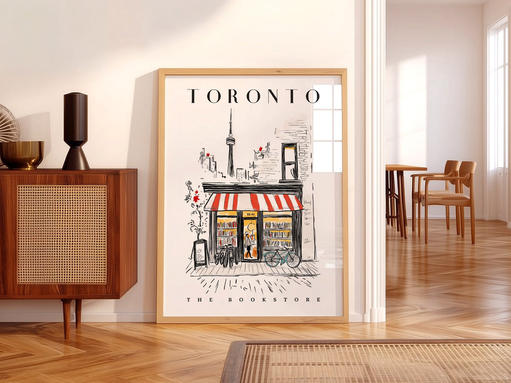 Toronto Bookstore Art Print – City Bookshop Illustration Poster Wall Art