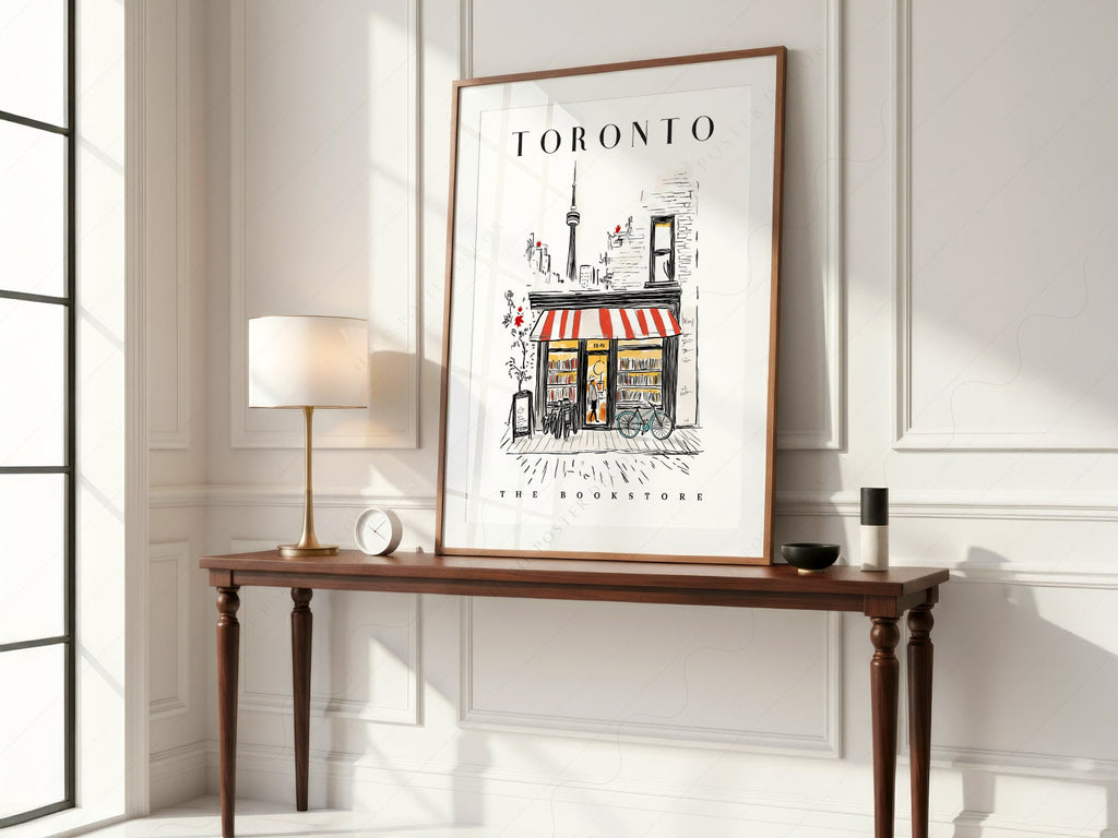 Toronto Bookstore Art Print – City Bookshop Illustration Poster Wall Art