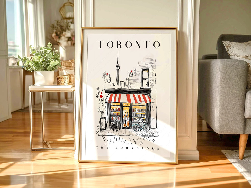 Toronto Bookstore Art Print – City Bookshop Illustration Poster Wall Art