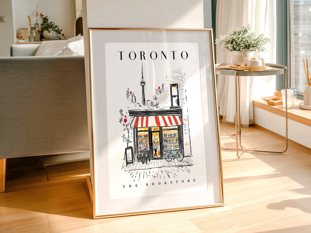 Toronto Bookstore Art Print – City Bookshop Illustration Poster Wall Art