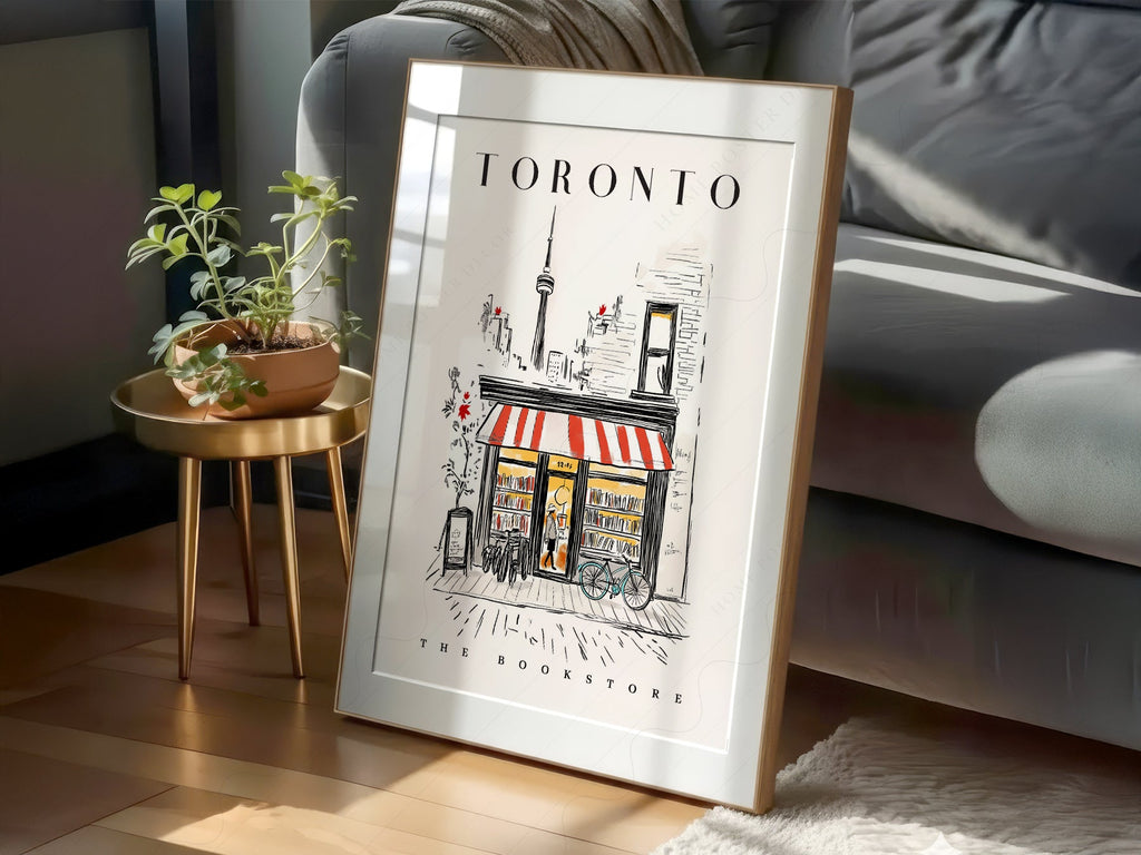 Toronto Bookstore Art Print – City Bookshop Illustration Poster Wall Art