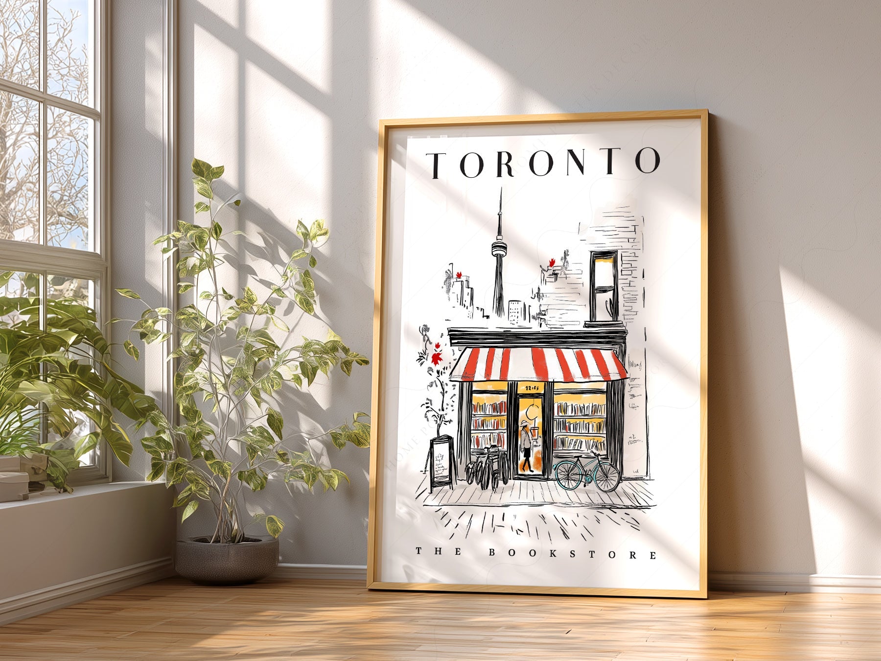 Toronto Bookstore Art Print – City Bookshop Illustration Poster Wall Art