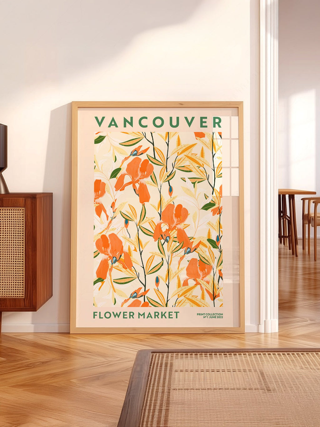 Vancouver Flower Market Print – Botanical Wall Art Poster for Modern Decor