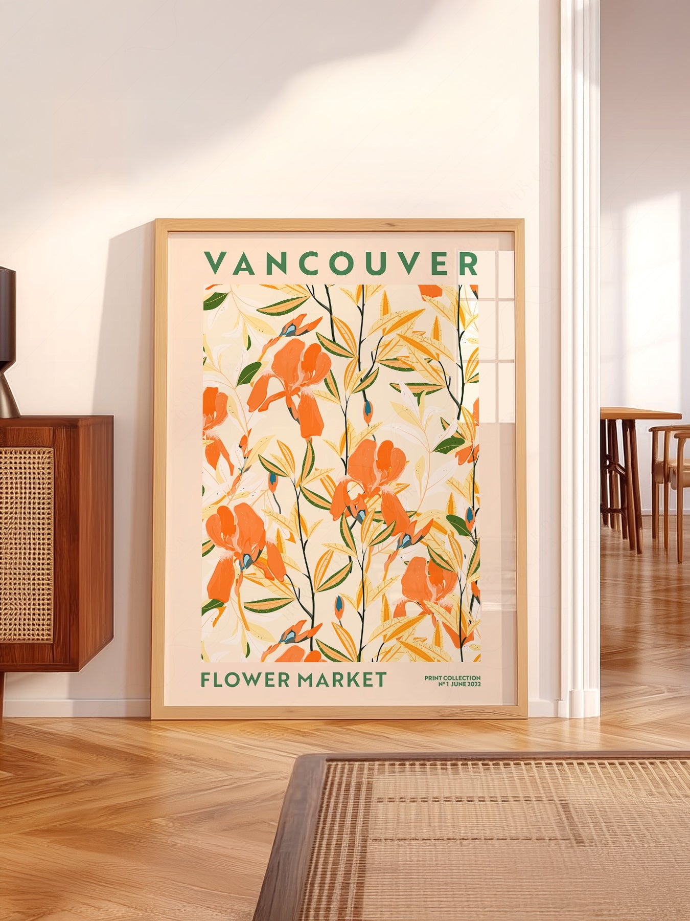 Vancouver Flower Market Print – Botanical Wall Art Poster for Modern Decor