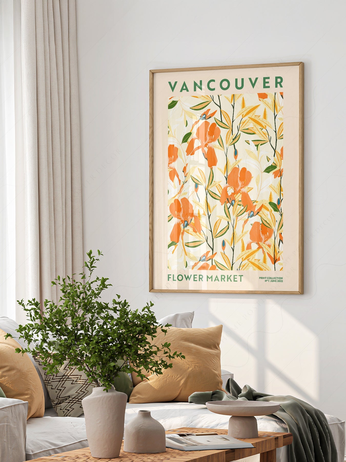 Vancouver Flower Market Print – Botanical Wall Art Poster for Modern Decor