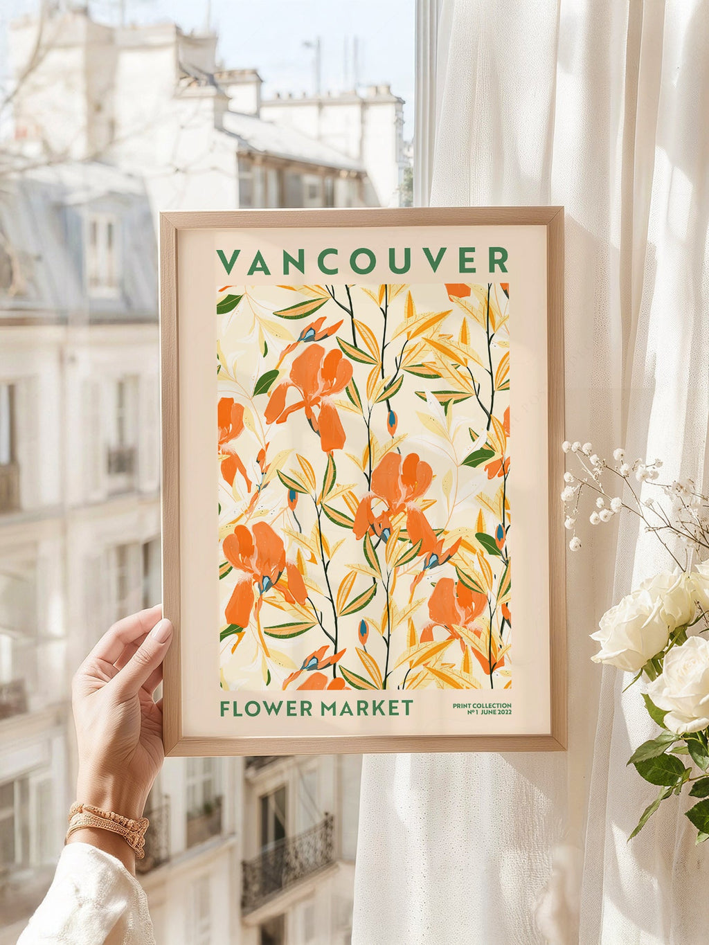 Vancouver Flower Market Print – Botanical Wall Art Poster for Modern Decor