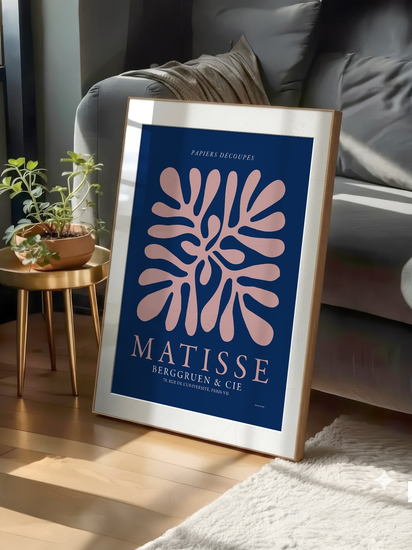 Henri Matisse Papiers Découpés Exhibition Poster – Navy Blue Wall Art