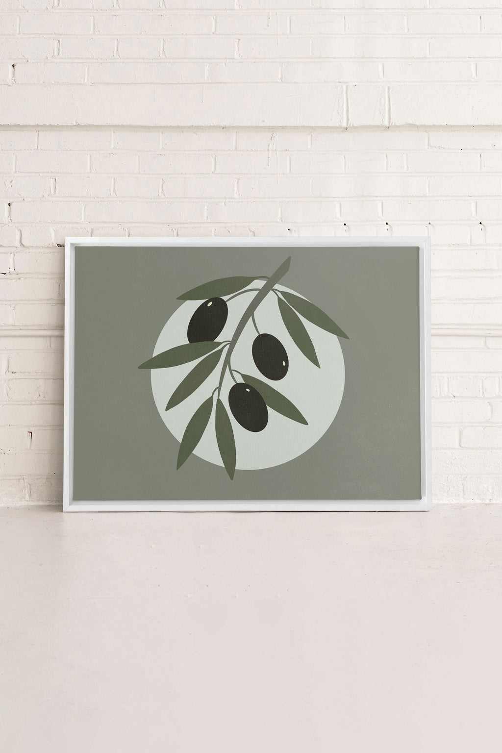 OLIVE MOON, Stretched Canvas Artwork
