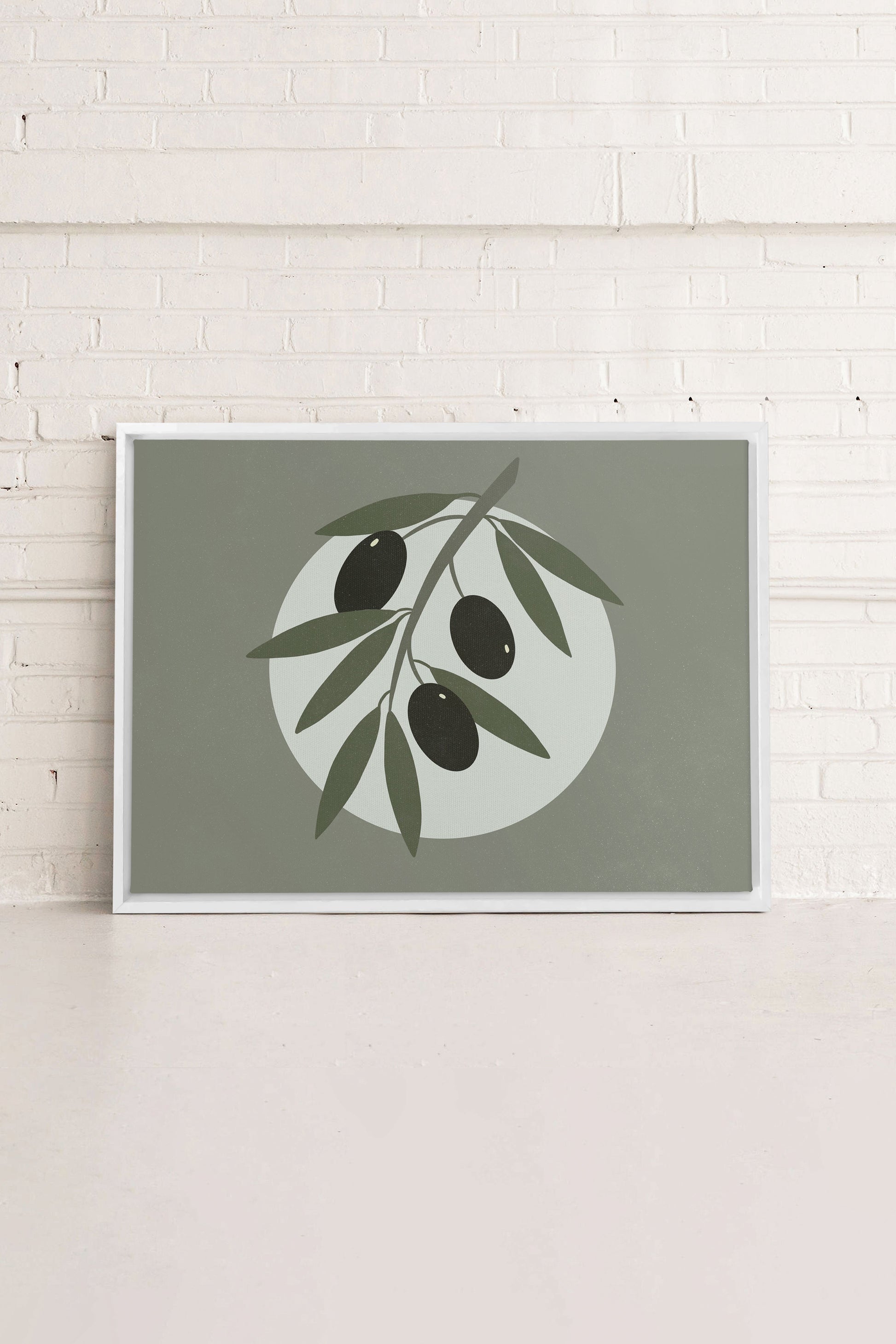 OLIVE MOON, Stretched Canvas Artwork