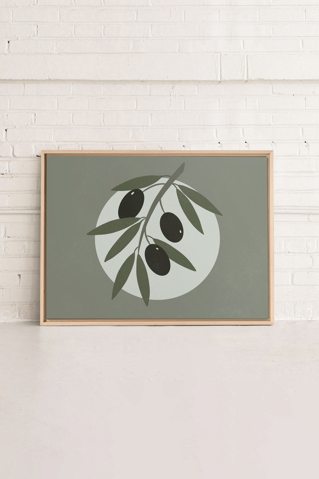 OLIVE MOON, Stretched Canvas Artwork