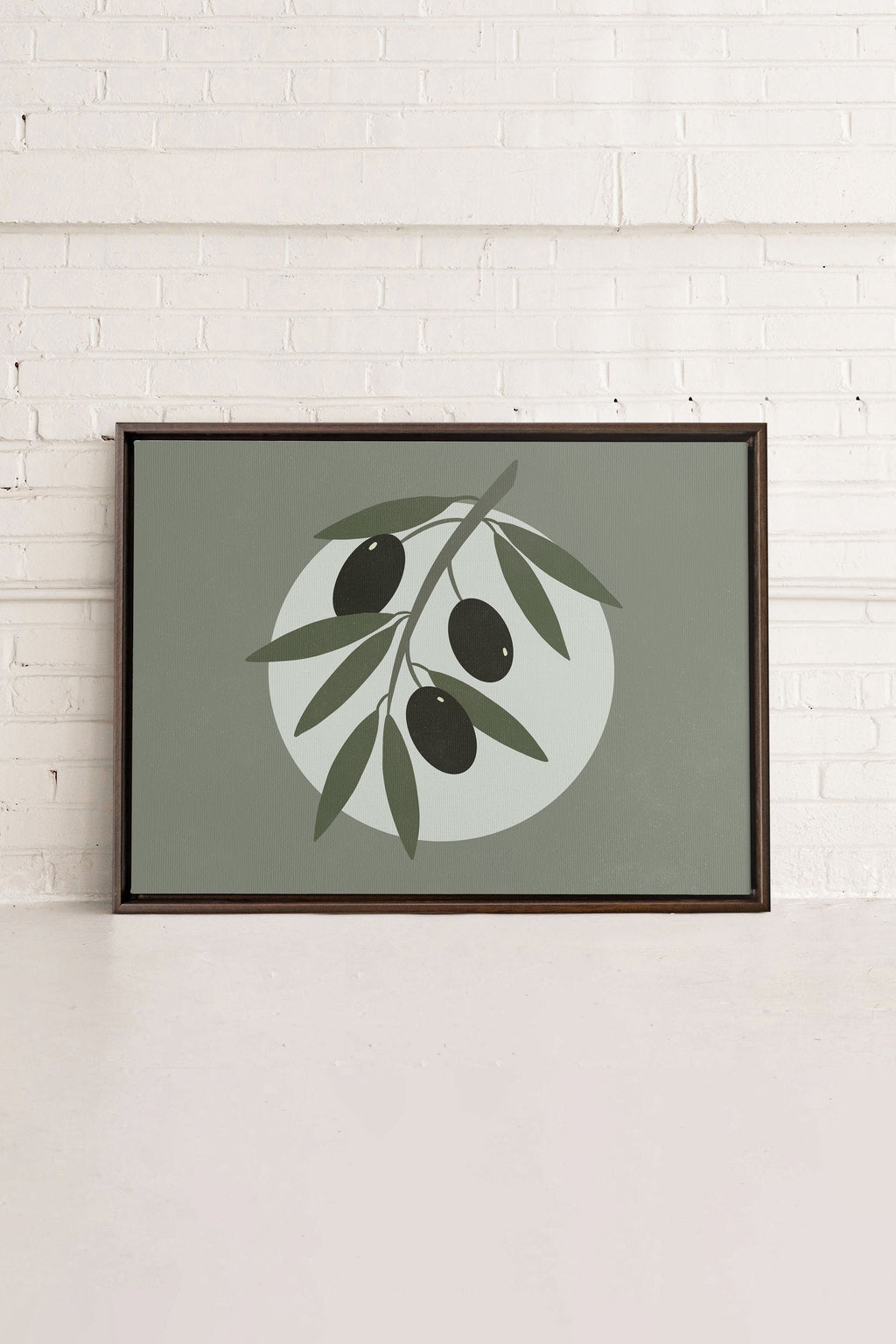 OLIVE MOON, Stretched Canvas Artwork