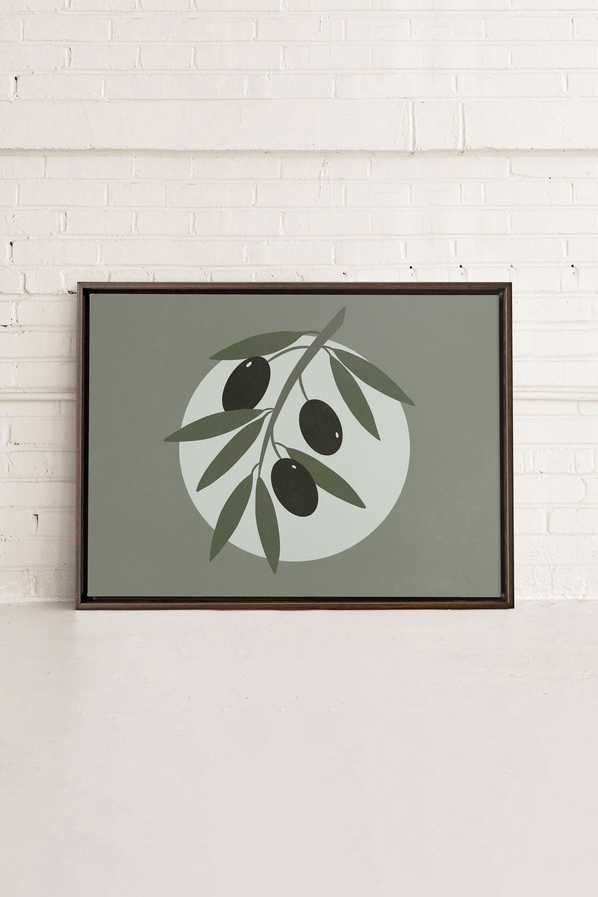 OLIVE MOON, Stretched Canvas Artwork