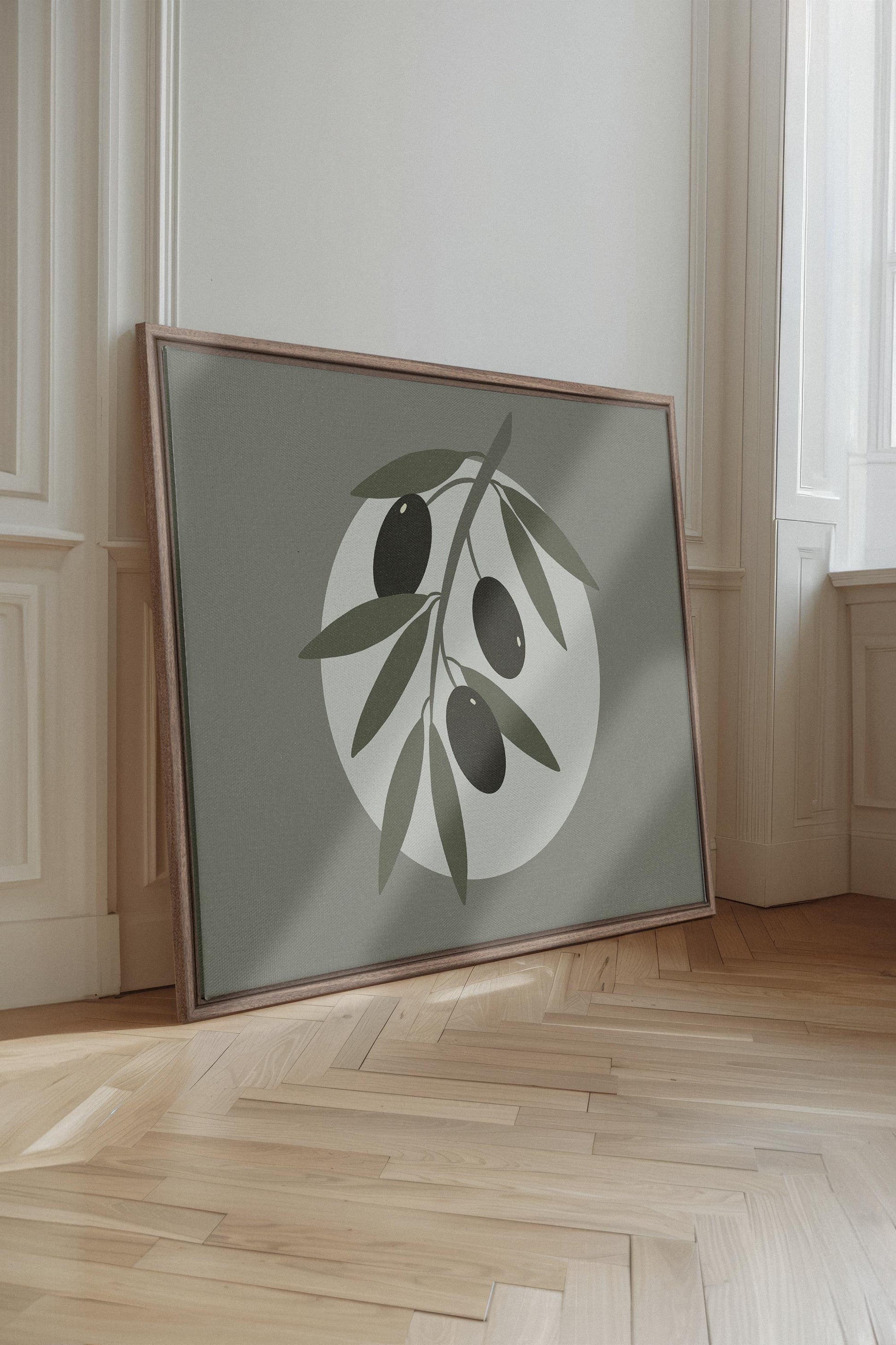 OLIVE MOON, Stretched Canvas Artwork