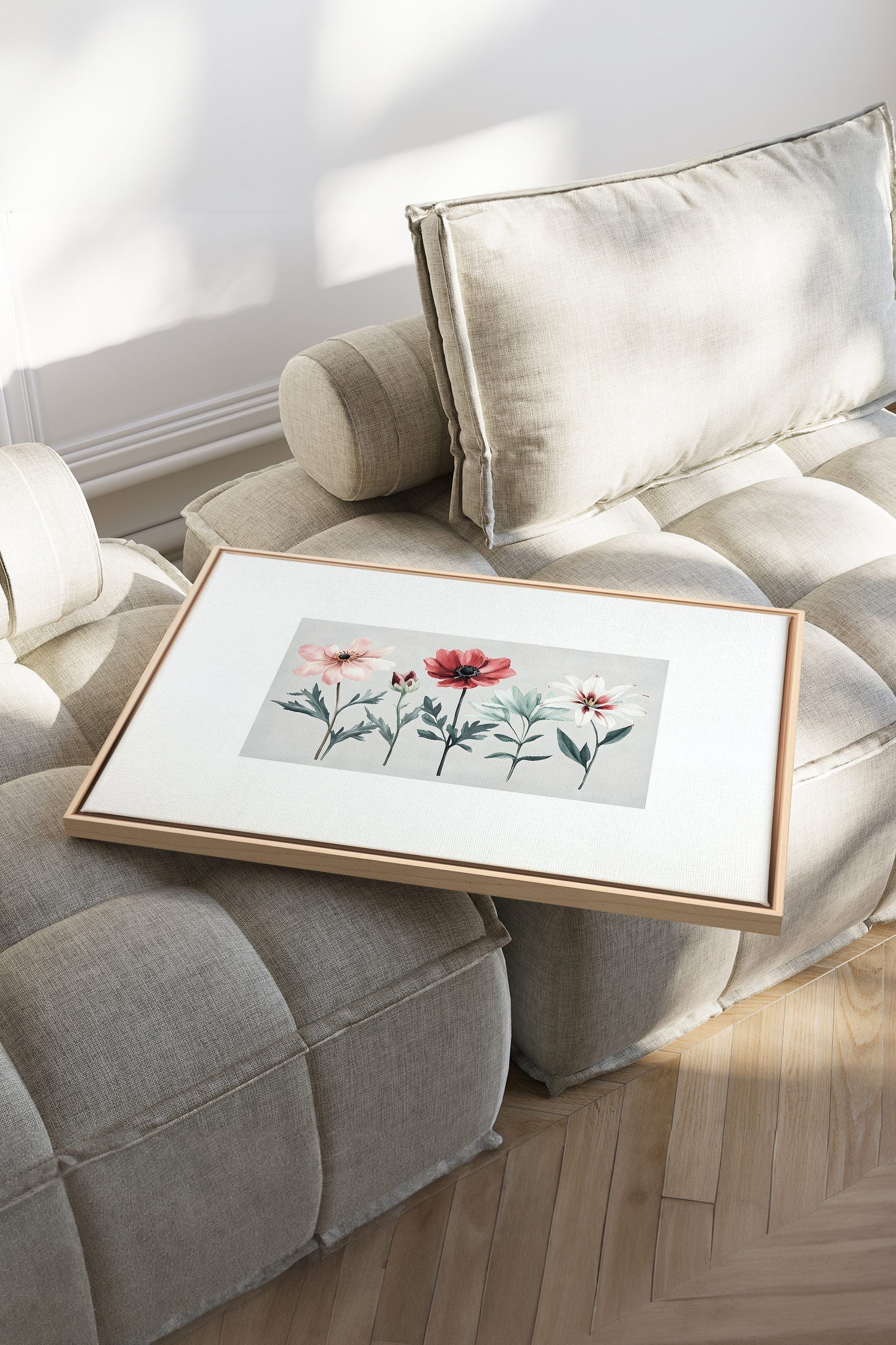 Seasonal Flowers, Stretched Canvas Artwork