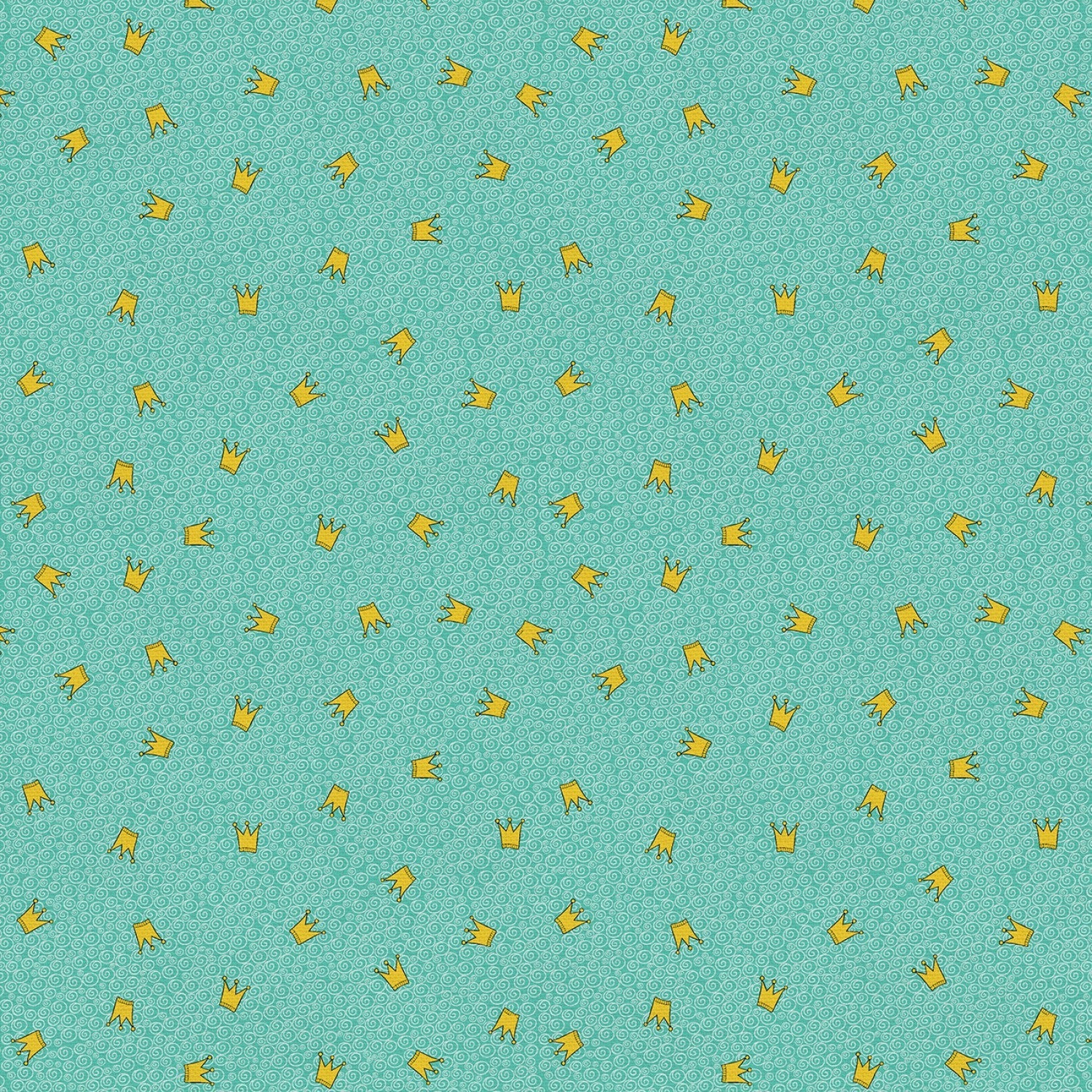 Un conte de fées royal - Couronnes - Tissu menthe par Paintbrush Studio