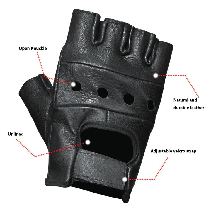 Gants en cuir sans doigts pour hommes Open Road