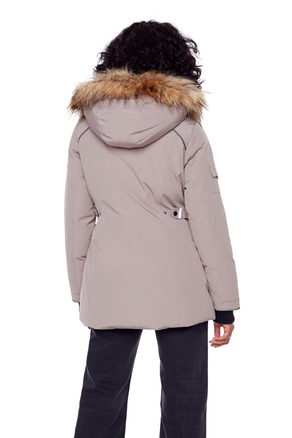GLACIER | PARKA FEMME EN DUVET VÉGAN (RECYCLÉE), TAUPE