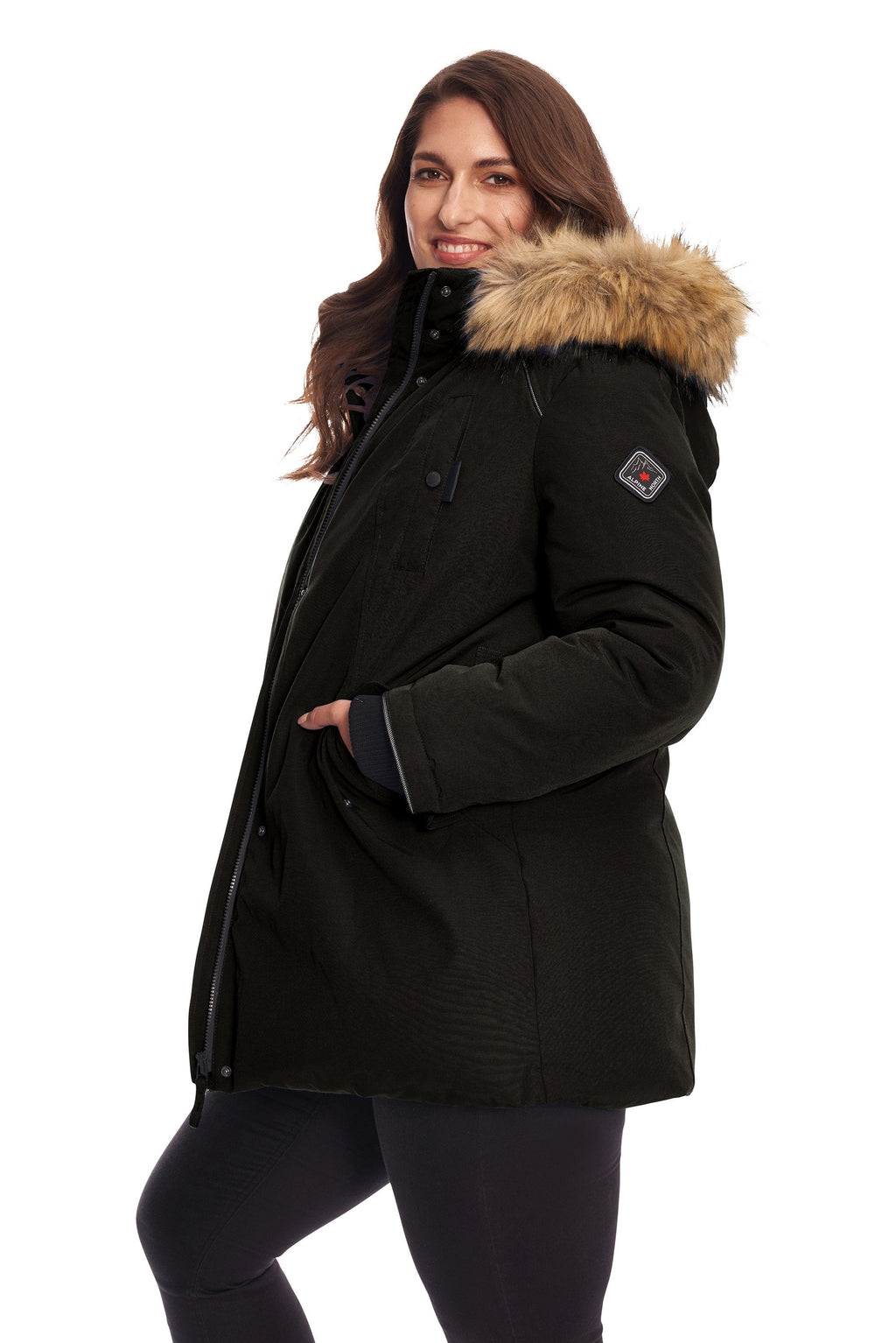 GLACIER PLUS | PARKA FEMME EN DUVET VÉGAN (RECYCLÉE), NOIR (TAILLE GRANDE)