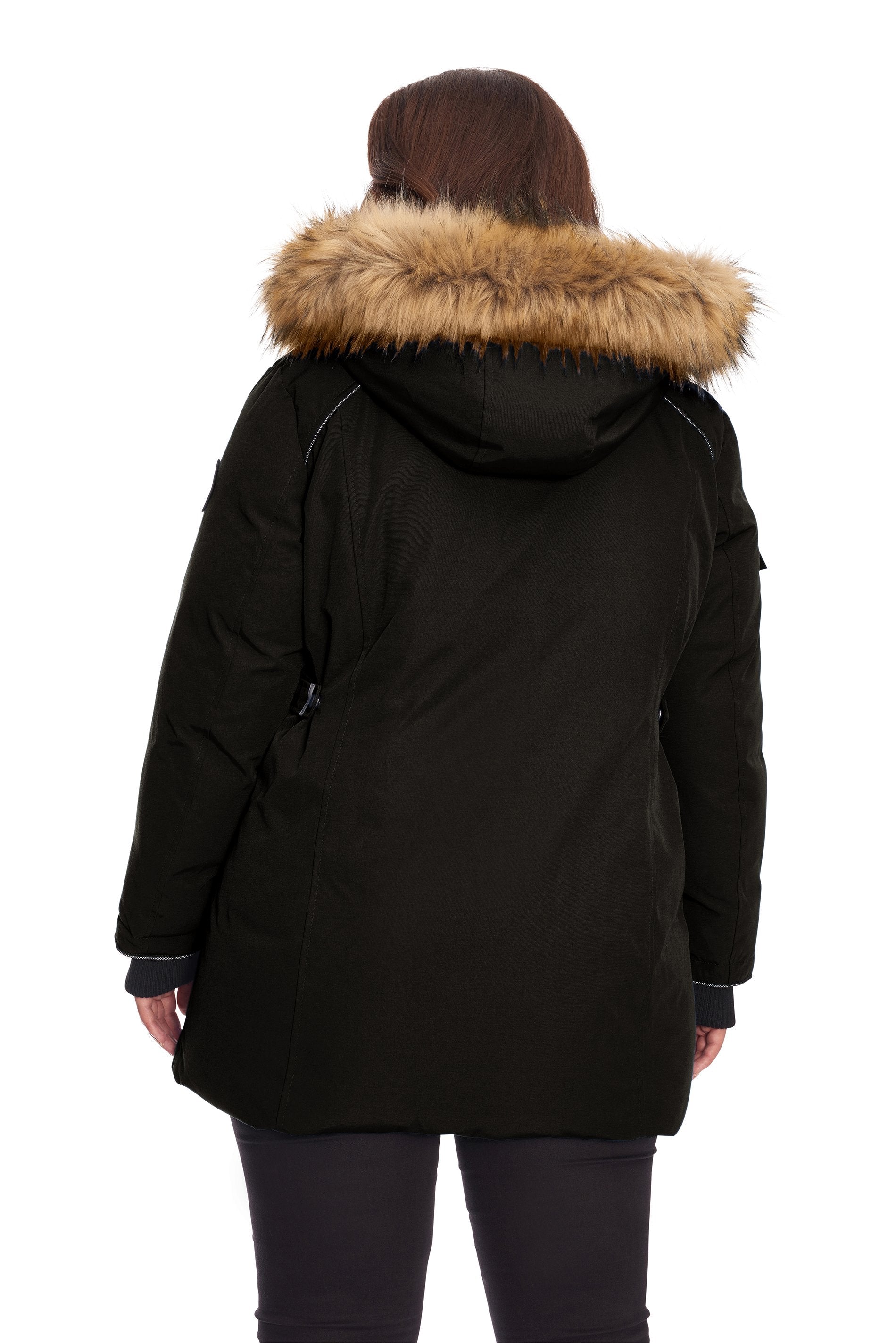 GLACIER PLUS | WOMEN'S VEGAN DOWN (RECYCLED) PARKA, BLACK (PLUS SIZE)