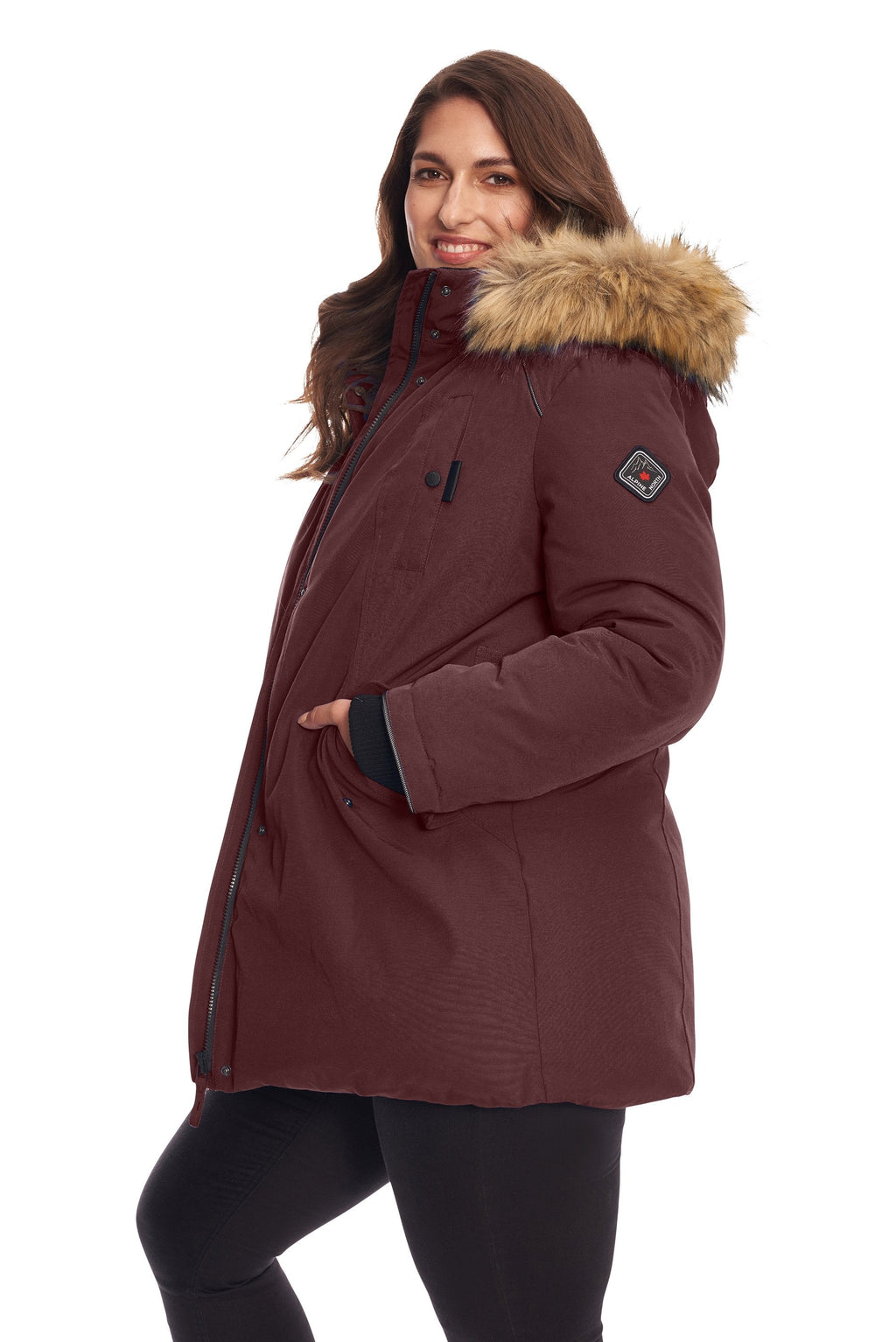 GLACIER PLUS | PARKA FEMME EN DUVET VÉGAN (RECYCLÉE), RAISIN (TAILLE GRANDE)