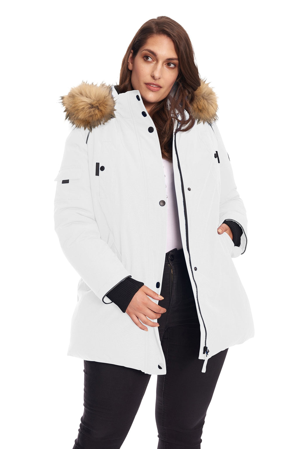 GLACIER PLUS | PARKA FEMME EN DUVET VÉGAN (RECYCLÉE), BLANC (TAILLE GRANDE)