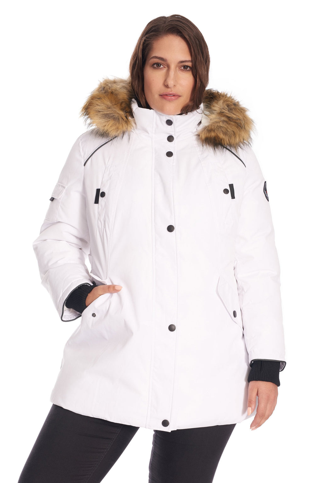 GLACIER PLUS | PARKA FEMME EN DUVET VÉGAN (RECYCLÉE), BLANC (TAILLE GRANDE)