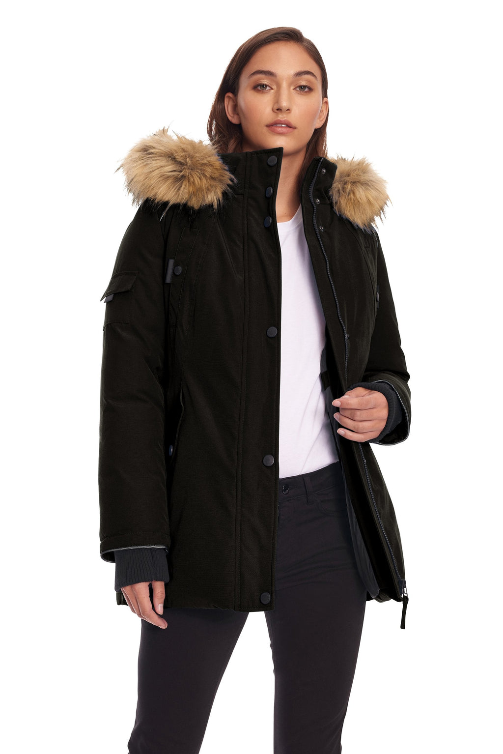 GLACIER | PARKA EN DUVET VÉGAN (RECYCLÉE) POUR FEMME, NOIR
