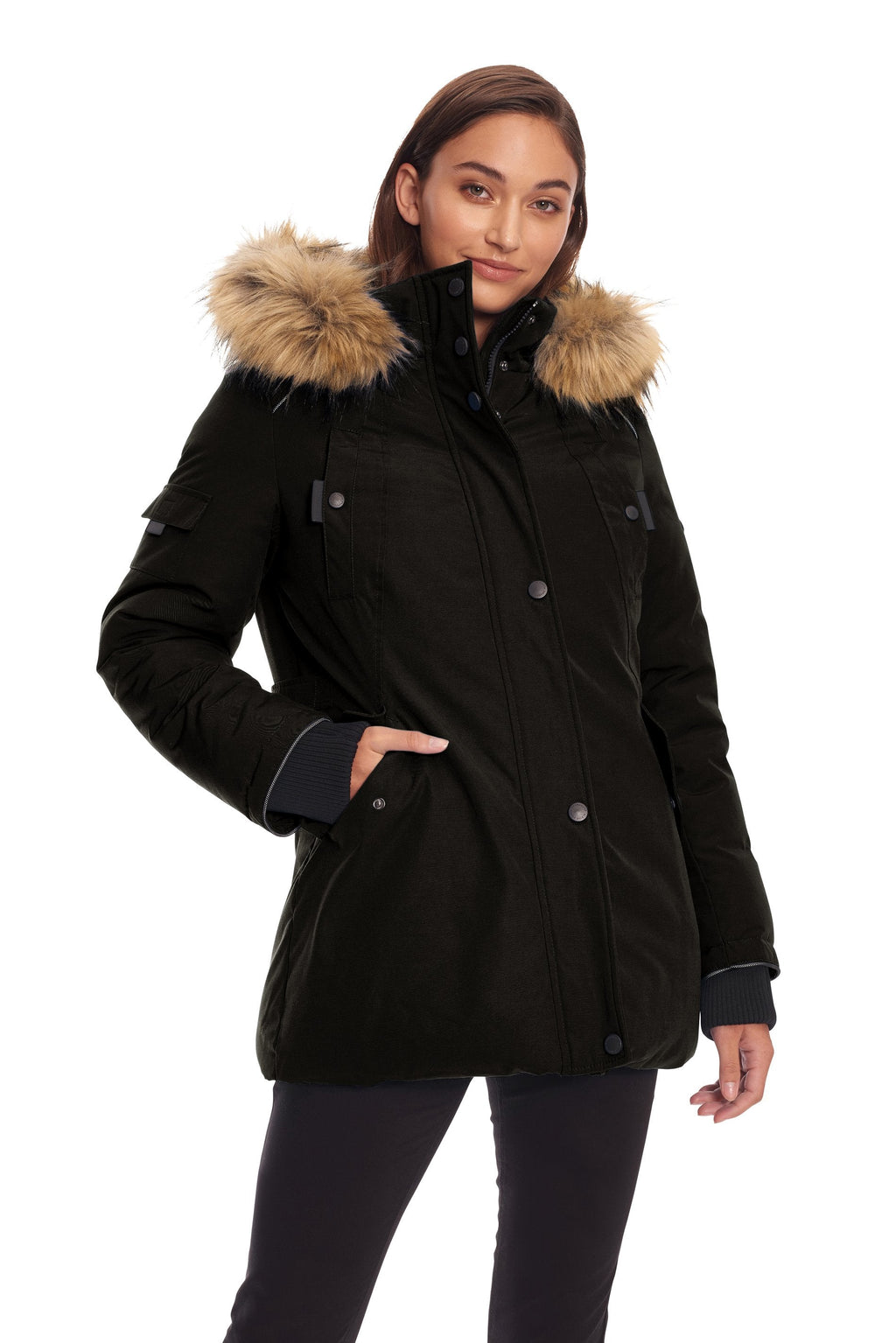 GLACIER | PARKA EN DUVET VÉGAN (RECYCLÉE) POUR FEMME, NOIR