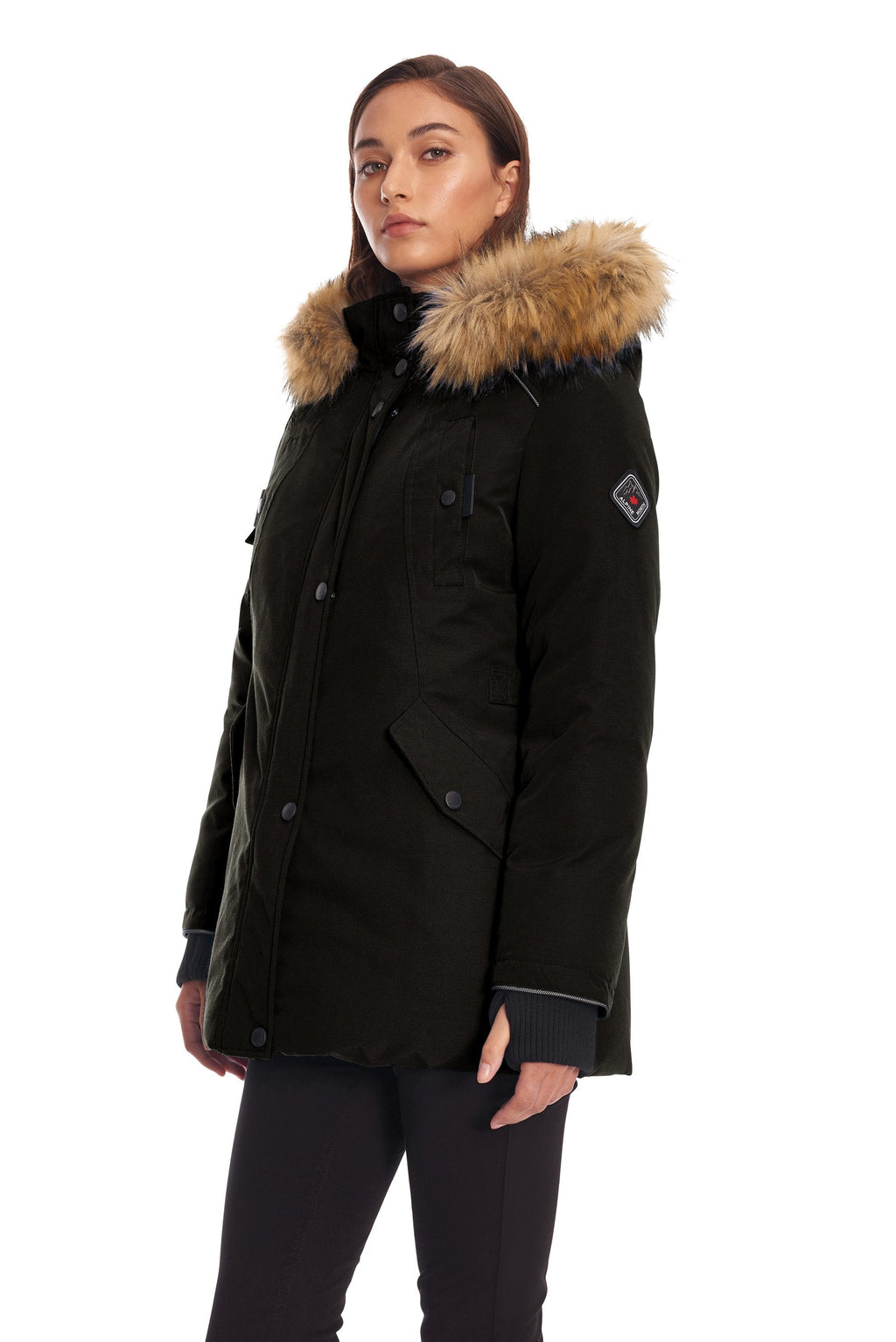 GLACIER | PARKA EN DUVET VÉGAN (RECYCLÉE) POUR FEMME, NOIR
