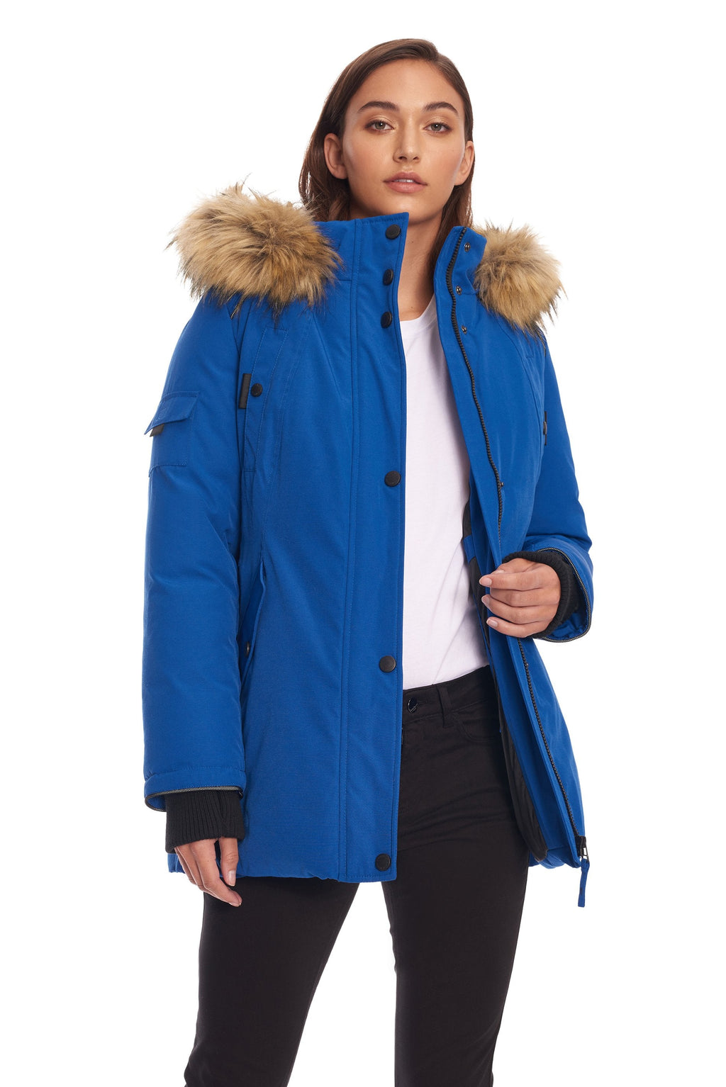 GLACIER | PARKA EN DUVET VÉGAN (RECYCLÉE) POUR FEMME, COBALT