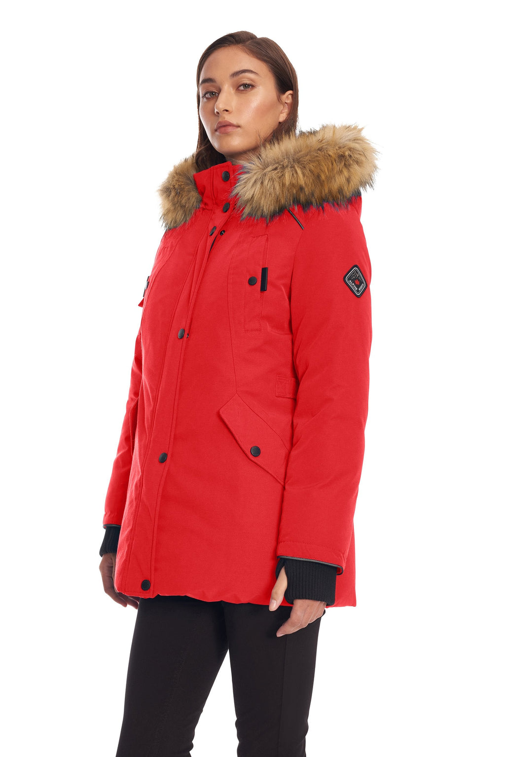 GLACIER | PARKA EN DUVET VÉGAN (RECYCLÉE) POUR FEMME, CRIMSON