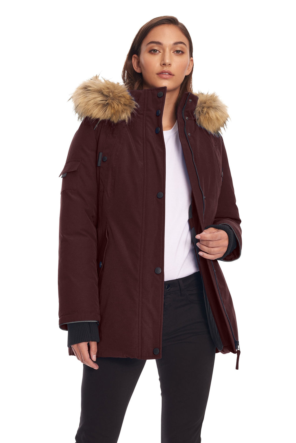 GLACIER | PARKA EN DUVET VÉGAN (RECYCLÉE) POUR FEMME, RAISIN